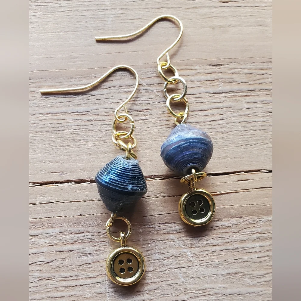 Button charm earrings